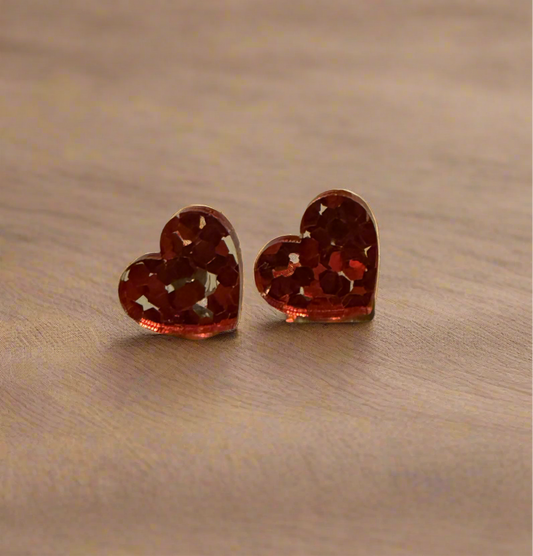 Red Heart Earring