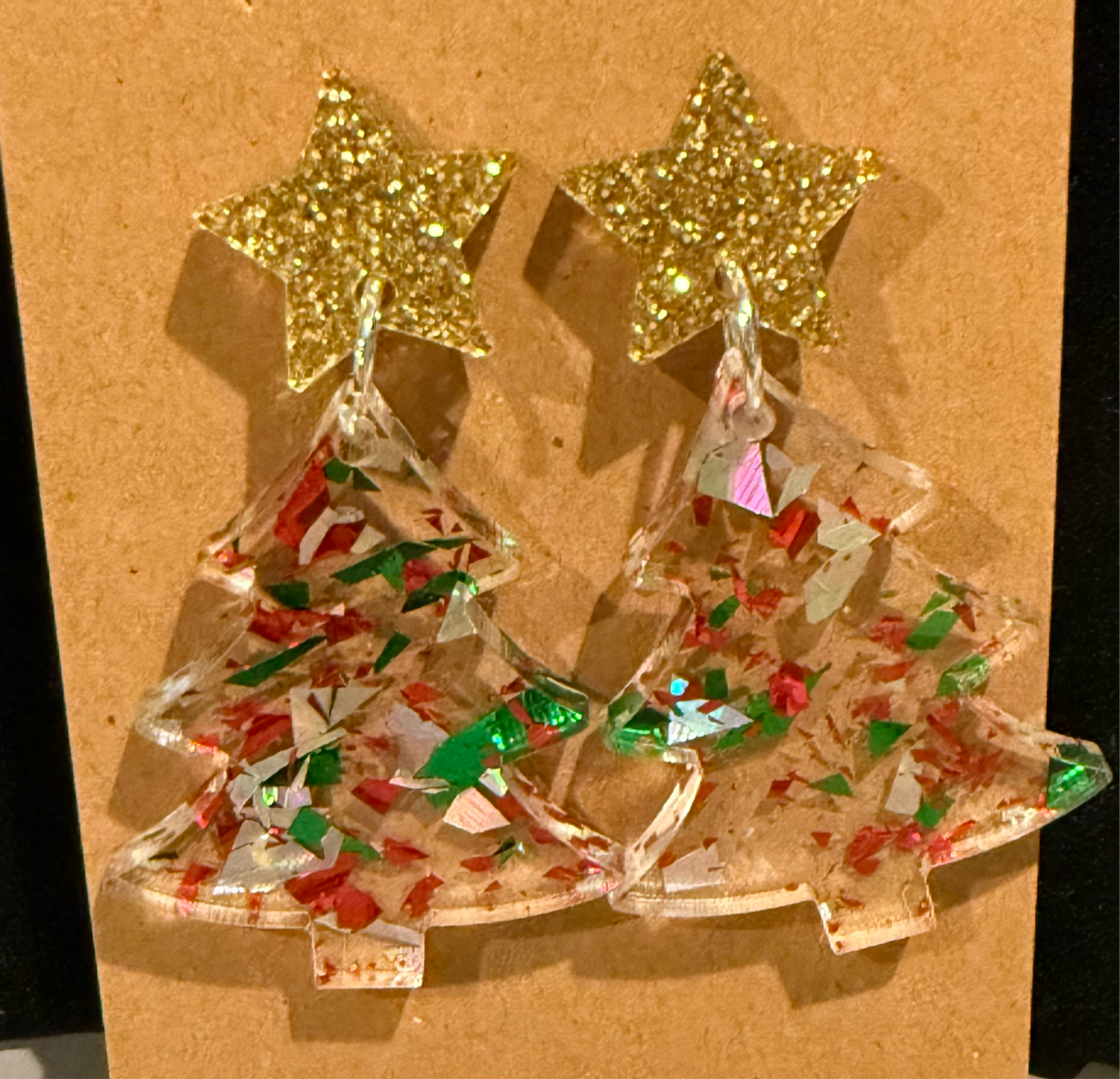 Acrylic Christmas Tree Earring