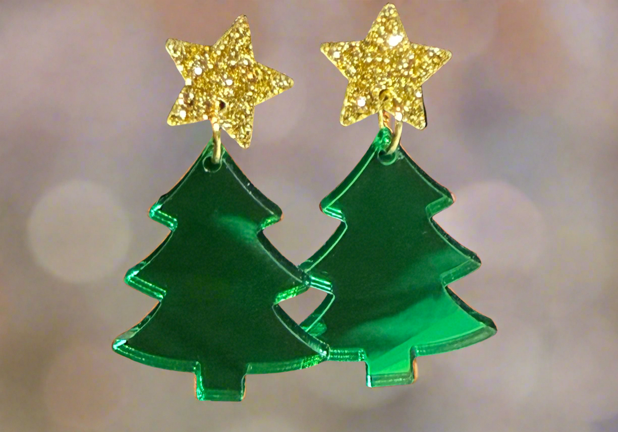 Acrylic Christmas Tree Earring