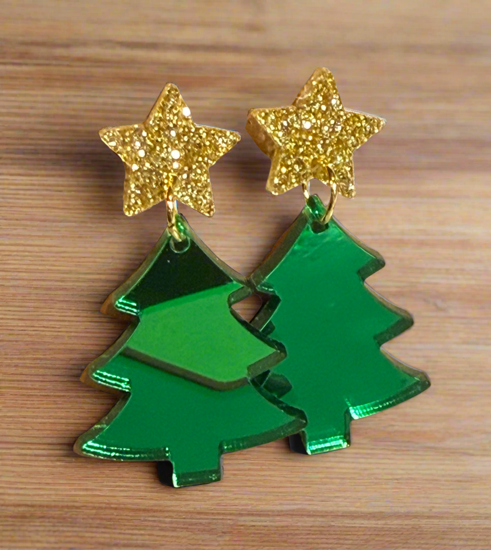 Acrylic Christmas Tree Earring