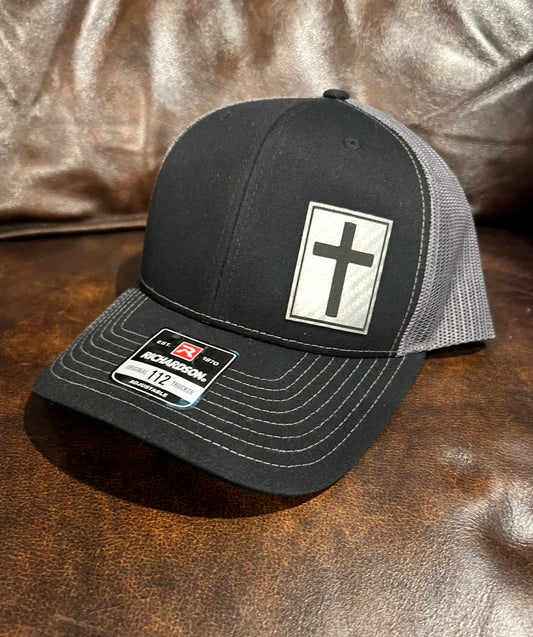 Cross Leather Patch Hat